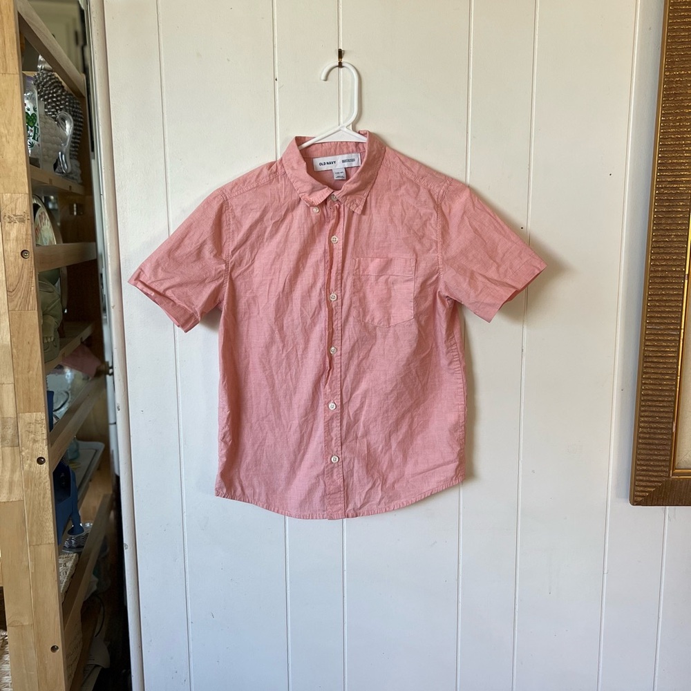 Old Navy Men's Casual Pink Button Down Shirt